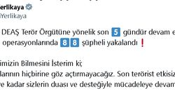 Bakan Yerlikaya: DEAŞ'a Yönelik Gürz-15 Operasyonunda 88 Şüpheli Yakalandı