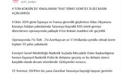 İçişleri'nden 4 ton uyuşturucu ile yakalanan gemiye ilişkin açıklama