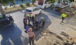 Ters Yönde Giden Motosiklet Sürücüsü Polis Motosikletine Tekme Attı