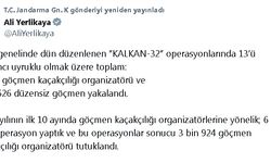 'Kalkan-32' Operasyonunda 1626 Düzensiz Göçmen Yakalandı