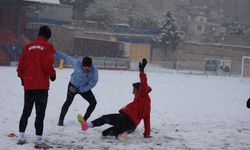 Mardin 1969 Spor, Denizlispor maçının hazırlıklarına kar yağışı altında başladı