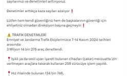 Trafik Denetimlerinde 3 Milyondan Fazla Araç Kontrol Edildi