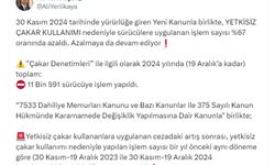 Bakan Yerlikaya: 2024'te yetkisiz 'çakar' kullanan 11 bin 591 sürücüye işlem yapıldı