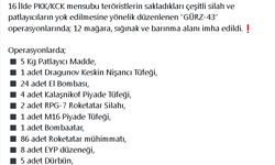 16 ilde PKK/KCK operasyonu; 12 mağara ve sığınak imha edildi