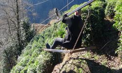 Yol yapıldı, teleferikle tehlikeli yolculuk son buldu