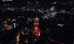 Galata Kulesini Çanakkale ruhuyla aydınlandı