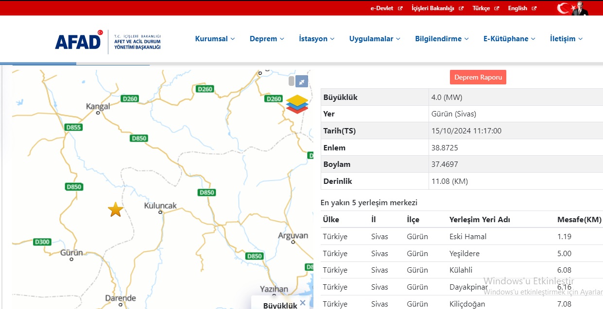 Sivas Deprem Ard Arda 1